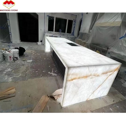 Translucent Cristallo Countertop Onyx Marble Table in Modern Design for Luxury Dining