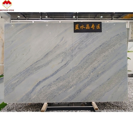 Modern Onyx Marble Type Translucent Blue Shadow Quartzite Slab for Living Room