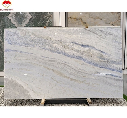 Modern Onyx Marble Type Translucent Blue Shadow Quartzite Slab for Living Room