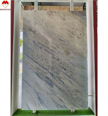 Modern Onyx Marble Type Translucent Blue Shadow Quartzite Slab for Living Room