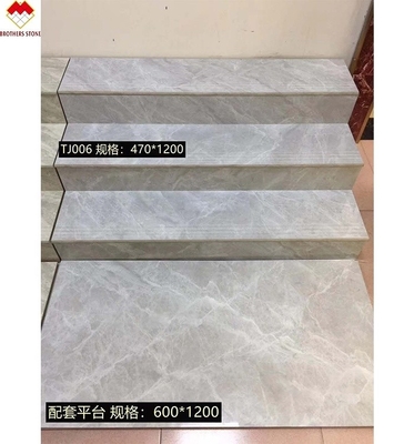 Modern Design Glazed Polished Porcelain Stair Tiles Prices Stone Imitation Texture