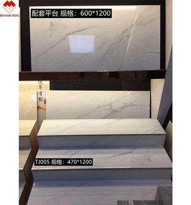 Modern Design Glazed Polished Porcelain Stair Tiles Prices Stone Imitation Texture