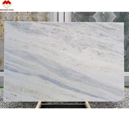 Fantasy Blue Marble Vanity Top Countertop Table OEM Custom Blue Crystal Quartz Stone