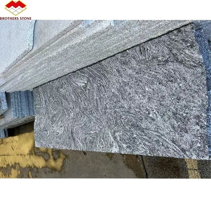 Modern Hotel Matt Surface Finishing Natural Stone Dark Grey Granite with White Veins Stair