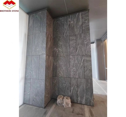 Modern Hotel Matt Surface Finishing Natural Stone Dark Grey Granite with White Veins Stair