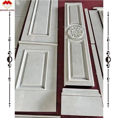 Light Beige Marble Wall Panel and Marble Carving Column for Modern Background Display