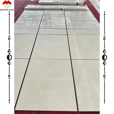 Light Beige Marble Wall Panel and Marble Carving Column for Modern Background Display
