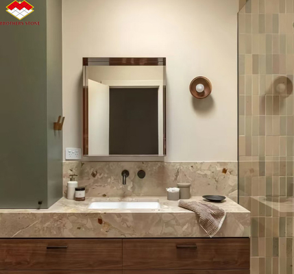 Modern Hotel Design Polished Monet Garden Marble Big Slab for Bathroom Vanity Wash Basin