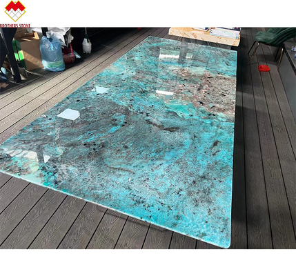 Big Slab Multicolor verde guatemala Green Marble Dinner Table Coffee Table For Villa