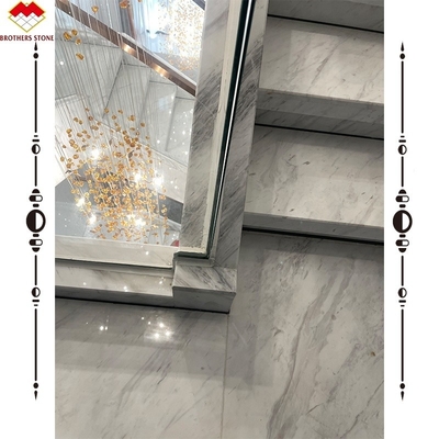 Easy Installation Luxury White Stone Volakas Marble Staircase for Hotel Decoration