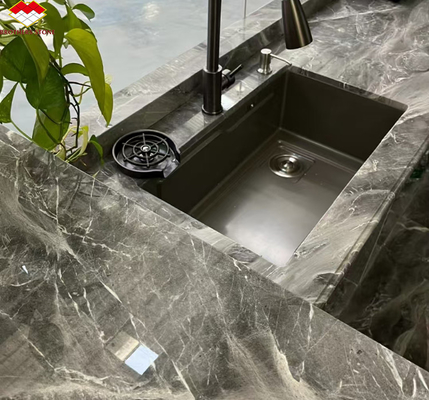 Modern Polished Pradas Grey Marble Kitchen Countertops for Villa Hotel Graphic Design