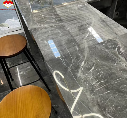 Modern Polished Pradas Grey Marble Kitchen Countertops for Villa Hotel Graphic Design