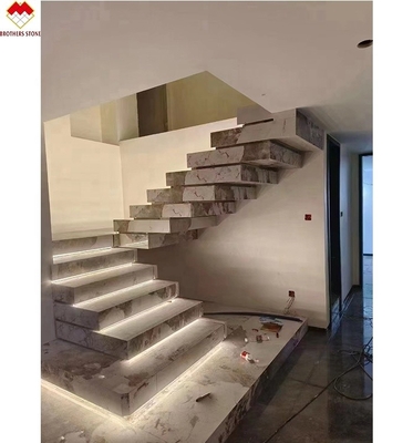 Customized Matte Surface Finishing Popular MOHS 6-7 Hardness Sintered Stone Stair Case