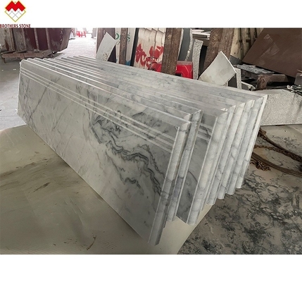 Customized Size White Marble Stone Stair Treads and Riser for Modern Design Style Look