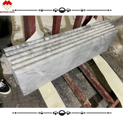 Customized Size White Marble Stone Stair Treads and Riser for Modern Design Style Look