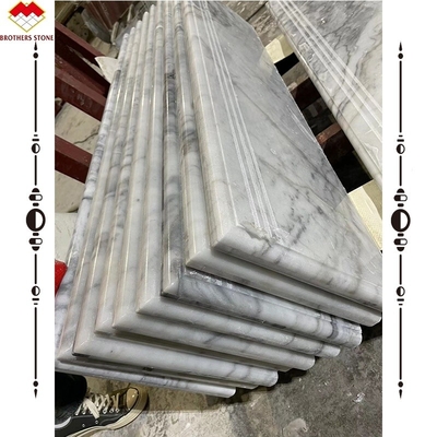 Customized Size White Marble Stone Stair Treads and Riser for Modern Design Style Look