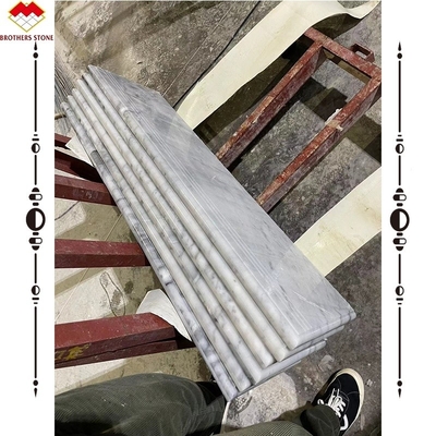 Customized Size White Marble Stone Stair Treads and Riser for Modern Design Style Look