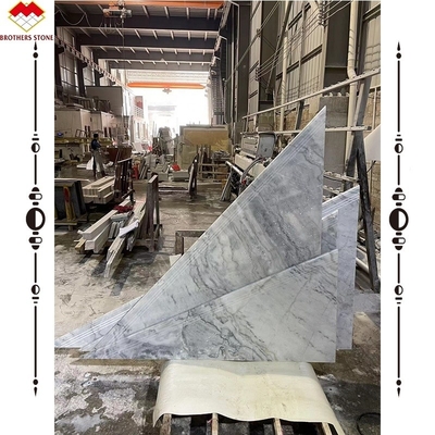 Customized Size White Marble Stone Stair Treads and Riser for Modern Design Style Look