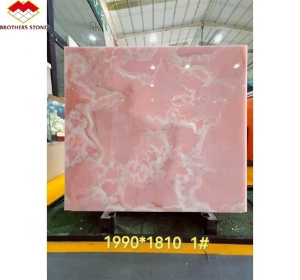 Natural Stone Backlit Pink Onyx Translucent Stone Slab for Modern Table and Batutub