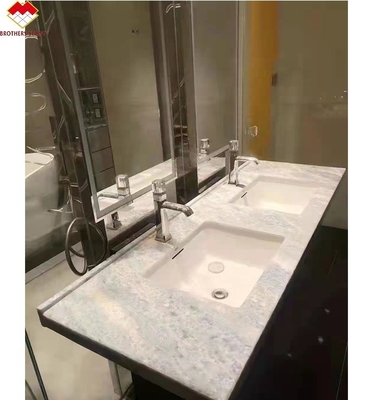 Customized Size Blue Quartz Countertops Backlit Brazil Blue Crystal Marble Stone at Good