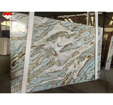 Maldives Blue Luxury Stone Translucent Polished Big Slab for Hotel Dining Table Set