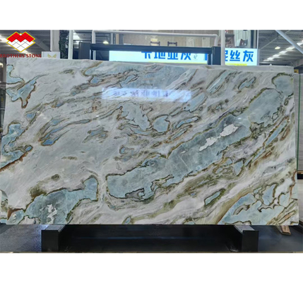 Maldives Blue Luxury Stone Translucent Polished Big Slab for Hotel Dining Table Set