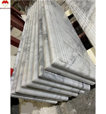 Modern Design Natural Stone Stair Step Treads and Riser for Stair Landing Grey Marble