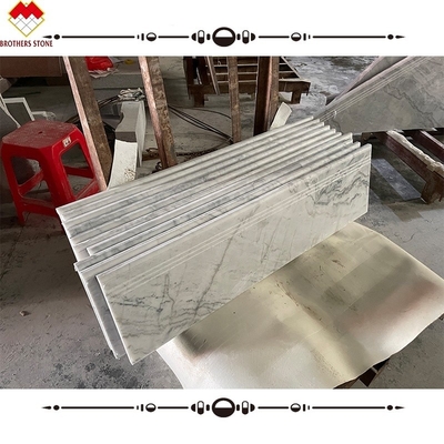 Modern Design Natural Stone Stair Step Treads and Riser for Stair Landing Grey Marble