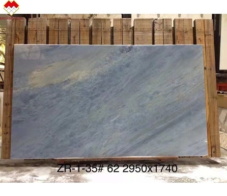 Big Slab Backlit Calcite Azulata Brazil Diamond Blue Crystal Marble Sheet Wall Slabs