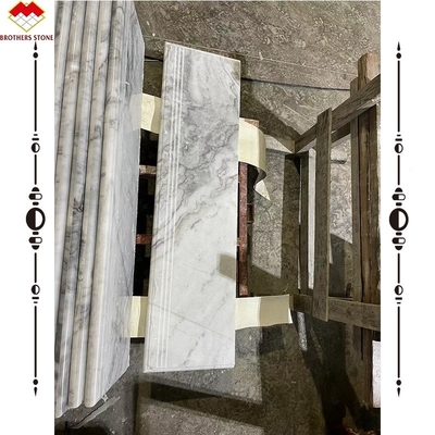 Modern Design Natural Stone Stair Step Treads and Riser for Stair Landing Grey Marble