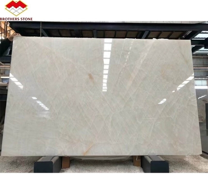 Modern Ice Jade Snow White Ice Onyx Stone Translucent Cristallo Quartzite Marble Slab