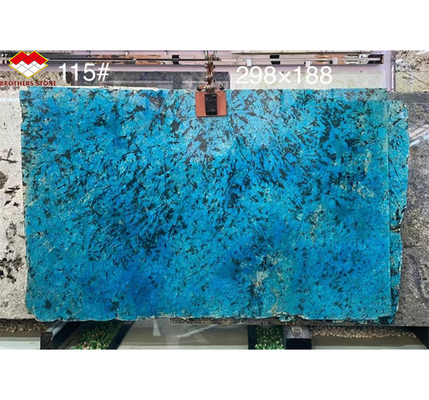 Modern Luxury Fantasy Blue Stone Calcite Marble Dining Table Top with Polished Finish