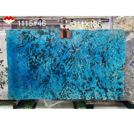 Modern Luxury Fantasy Blue Stone Calcite Marble Dining Table Top with Polished Finish