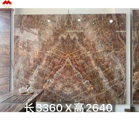 Translucent Blood-Orange Red Onyx Stone with White Veins CNF Red Wood Veins Marble Wall Panel