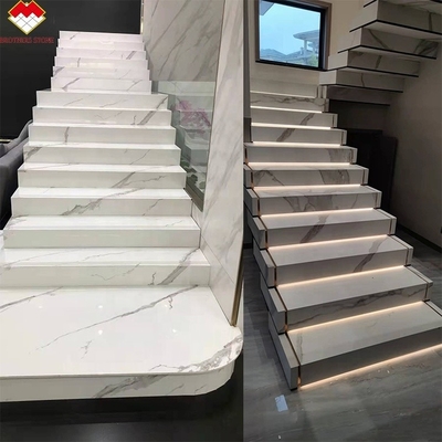 Porcelain Thin Slab Staircase Made in with Customized Polished or Matte Surface Finishing
