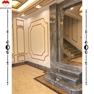 Waterjet Marble Steps and Risers for Custom Stair Nosing on Natural Stone Arc Stair