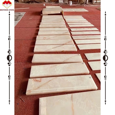 Brothers Stone White Onyx Steps Marble Stone Staircase for Indoor Onyx Marble Stairs