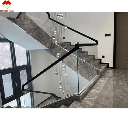 LED Stair Light Straight Spiral Marble Steps with Natural Marble Stone Stair Material