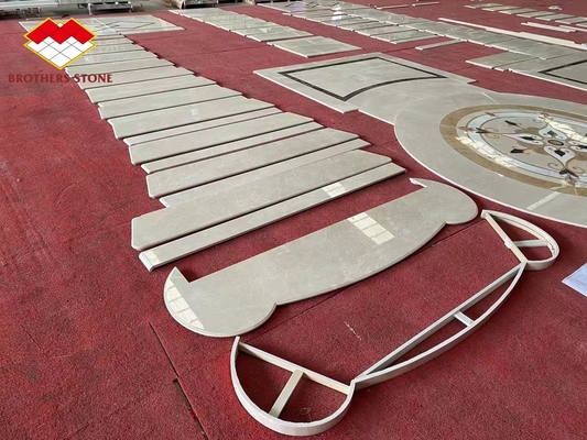 Customized White Marble Stair Step with Riser Designs Glass Railing in Spiral Design