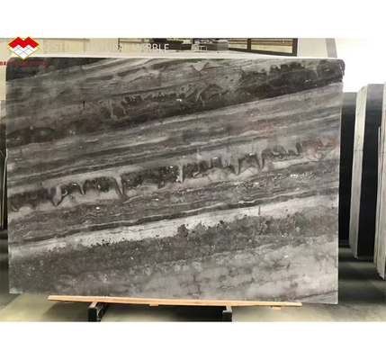 Hotel Interior Decoration 45 Degree Grey Marble Big Slab and Italian Glazed Materials