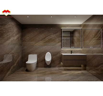 Hotel Interior Decoration 45 Degree Grey Marble Big Slab and Italian Glazed Materials