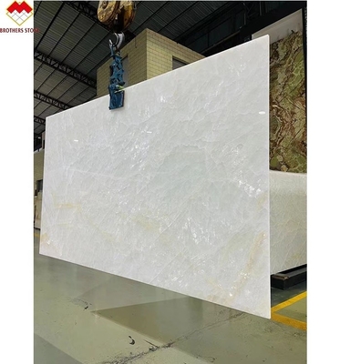 Ice Age Onyx Quartzite Stone Wall Panel Lavabo Component for Indoor Island Countertop