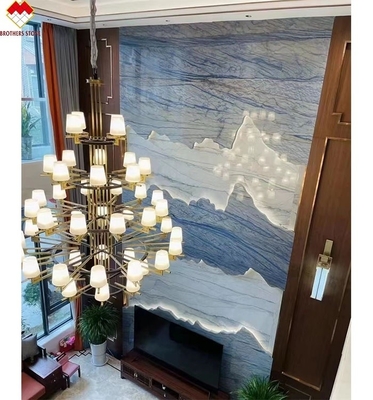 Hotel Wall and Flooring Design Azul Macaubas Blue Marble Stone With White Veins Slab