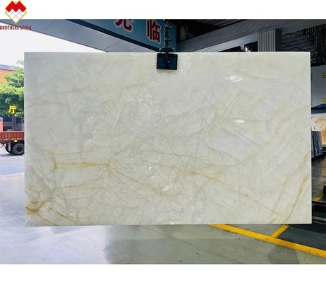 Ice Age Onyx Quartzite Stone Wall Panel Lavabo Component for Indoor Island Countertop