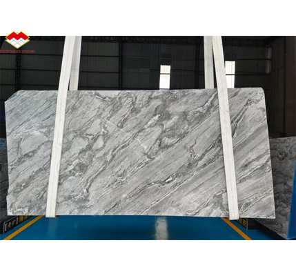 Custom Modern Polished Wave Grey Marble Board for Hotel Wall Panel Floor Design Style