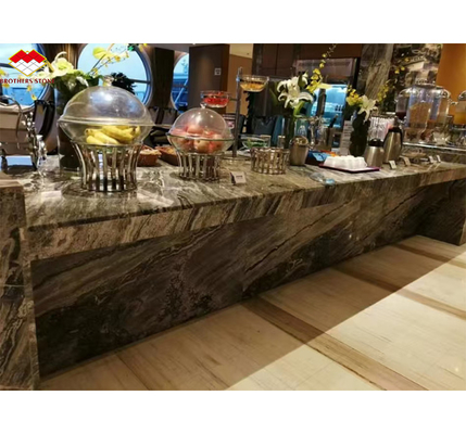 Custom Modern Polished Wave Grey Marble Board for Hotel Wall Panel Floor Design Style
