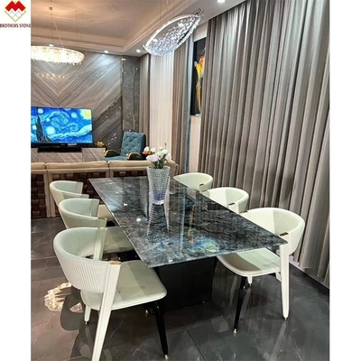 Big Slab Luxury Emerald Blue Onyx Marble from Brazil for Transparent Dinner Table Top