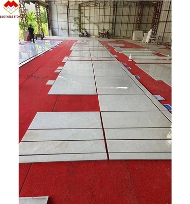 Translucent Ice Crack Polished Finish White Onyx Marble Tiles 30*60cm for Villa Walls