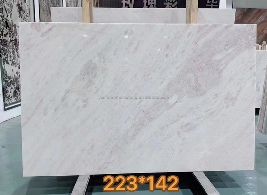Modern Design Villa Graphic with Translucent Shinny Rose Rainbow Onyx Marble Slab
