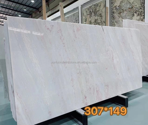 Modern Design Villa Graphic with Translucent Shinny Rose Rainbow Onyx Marble Slab